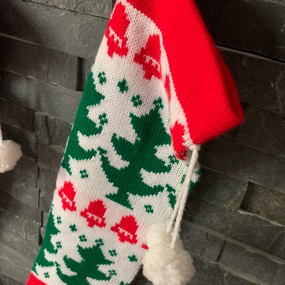 Pair of Vintage 22” Knit Christmas Stockings Red/Green/White - Picture 9 of 10